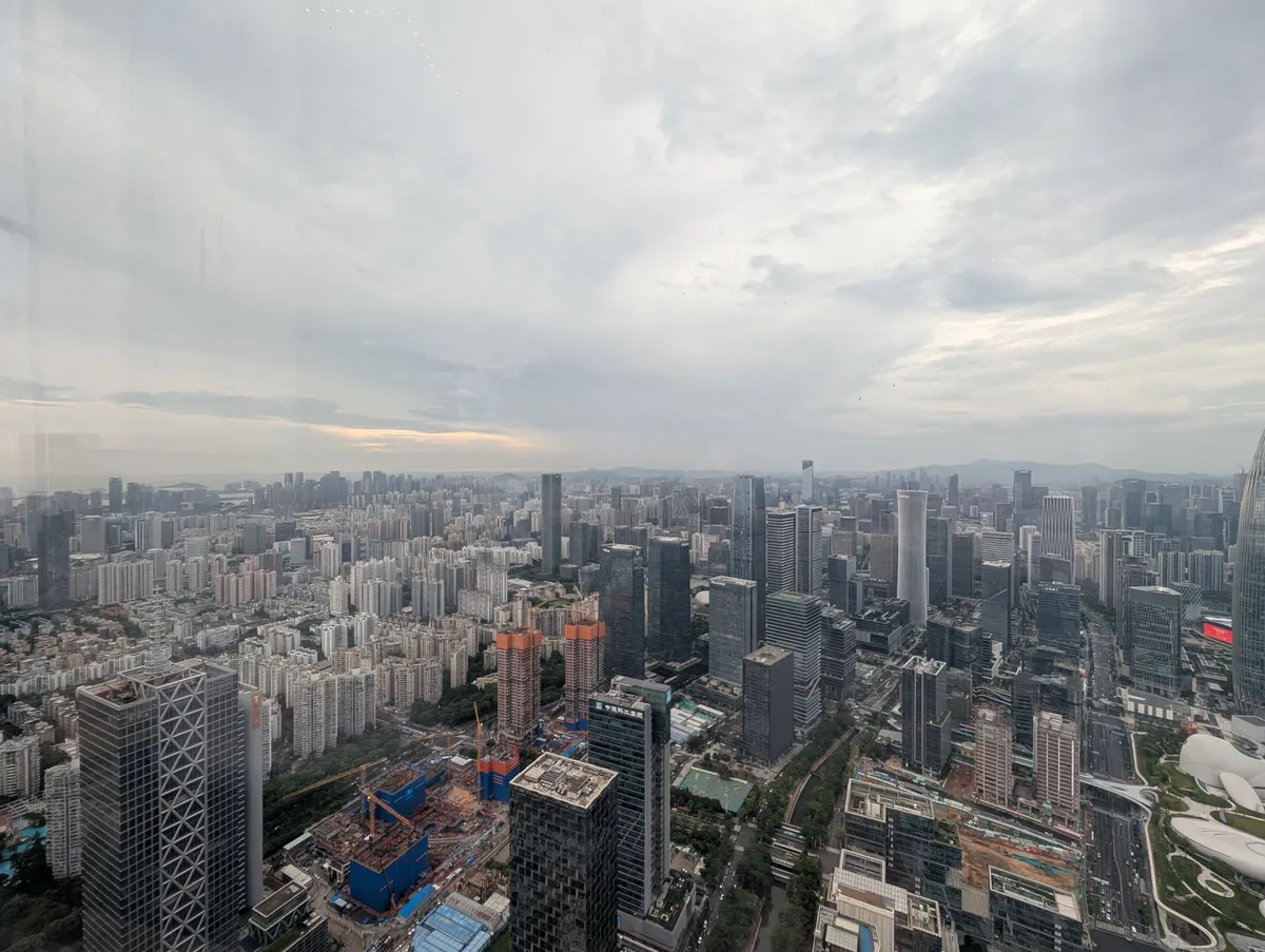 Shenzhen, China - a view from the 71st floor of the Raffles Hotel, 2026